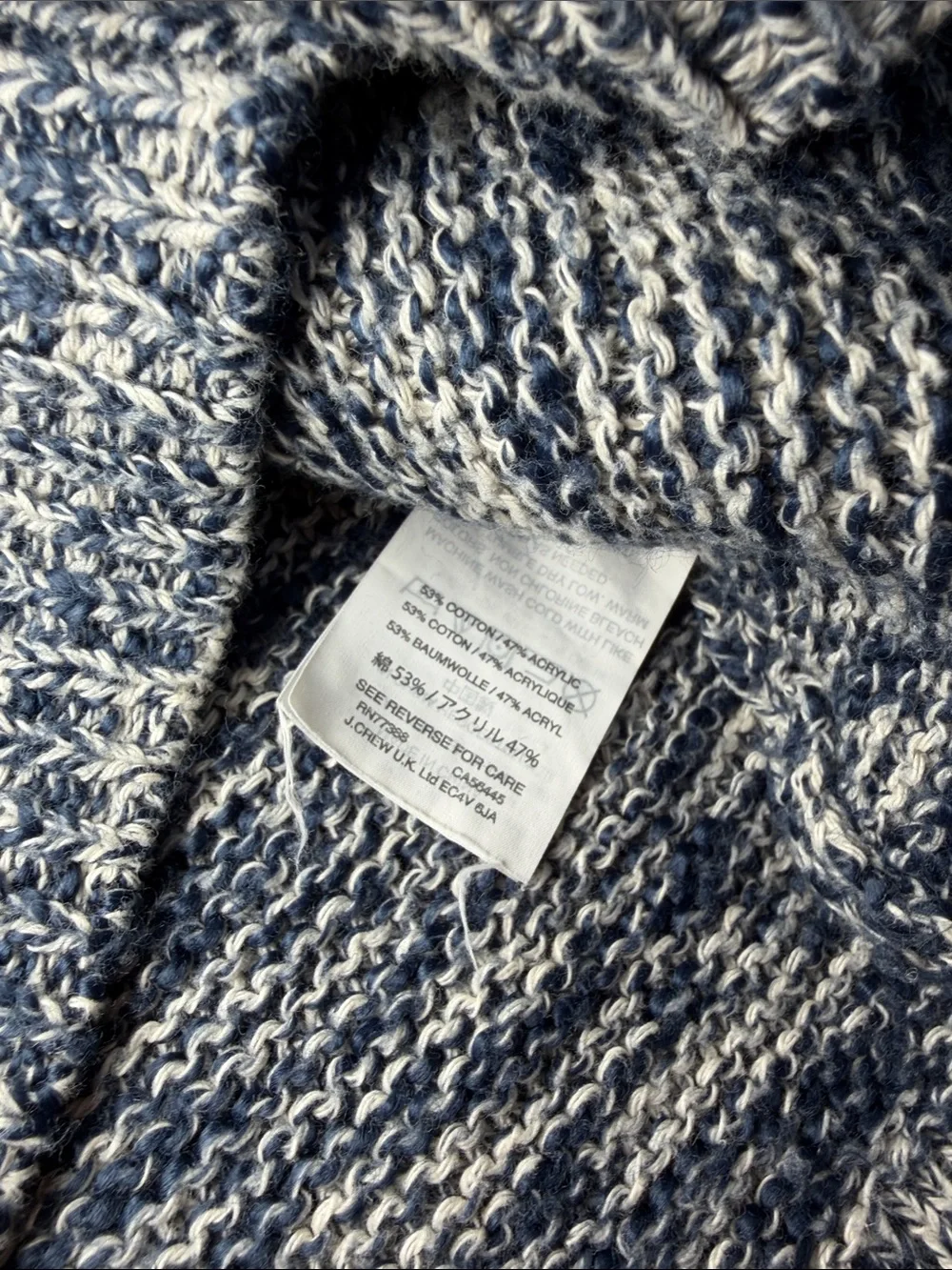 J. Crew Marled blue & White Scoopneck Pullover